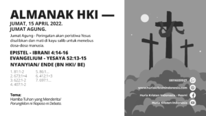 Almanak HKI Jumat, 15 April 2022 - Jumat Agung