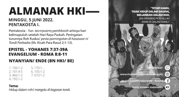 Almanak HKI Minggu, 5 Juni 2022 - Pentakosta I