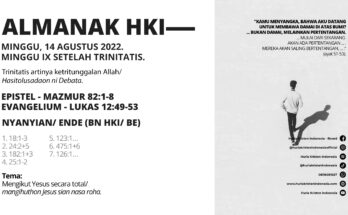 Almanak HKI Minggu, 14 Agustus 2022 - Minggu IX Setelah Trinitatis